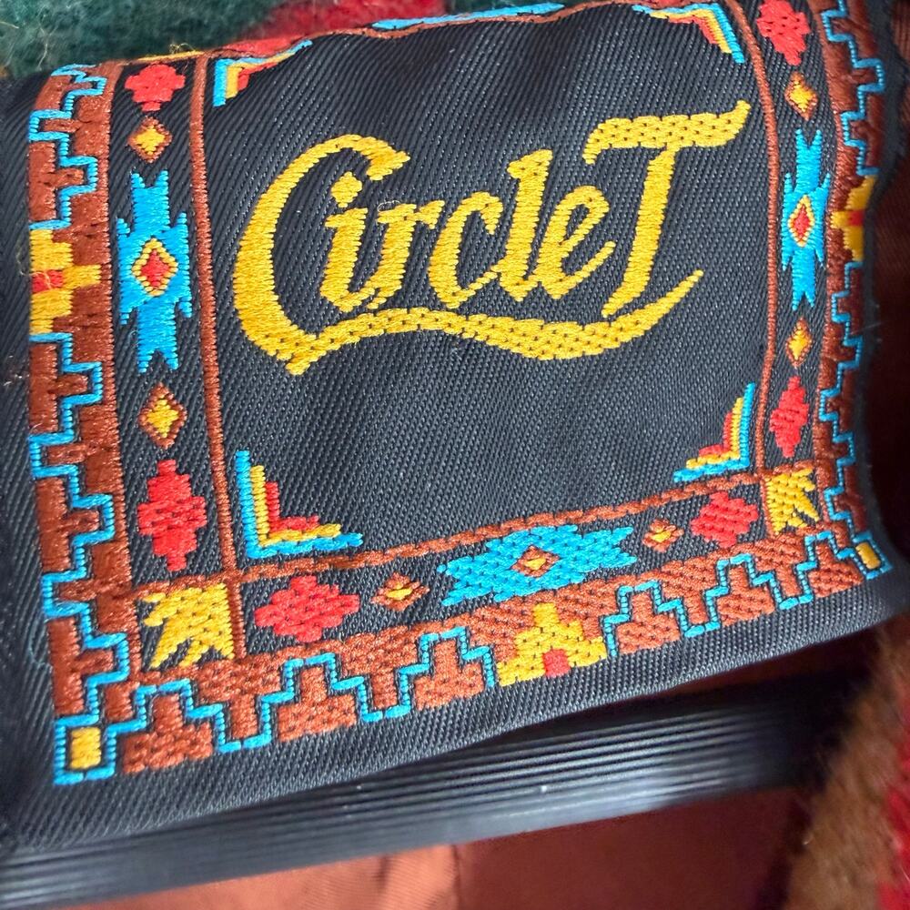 Circle T Womens Sz Medium 100% Wool Aztec Western Jacket Coat Shirt Top Artsy - Picture 3 of 10